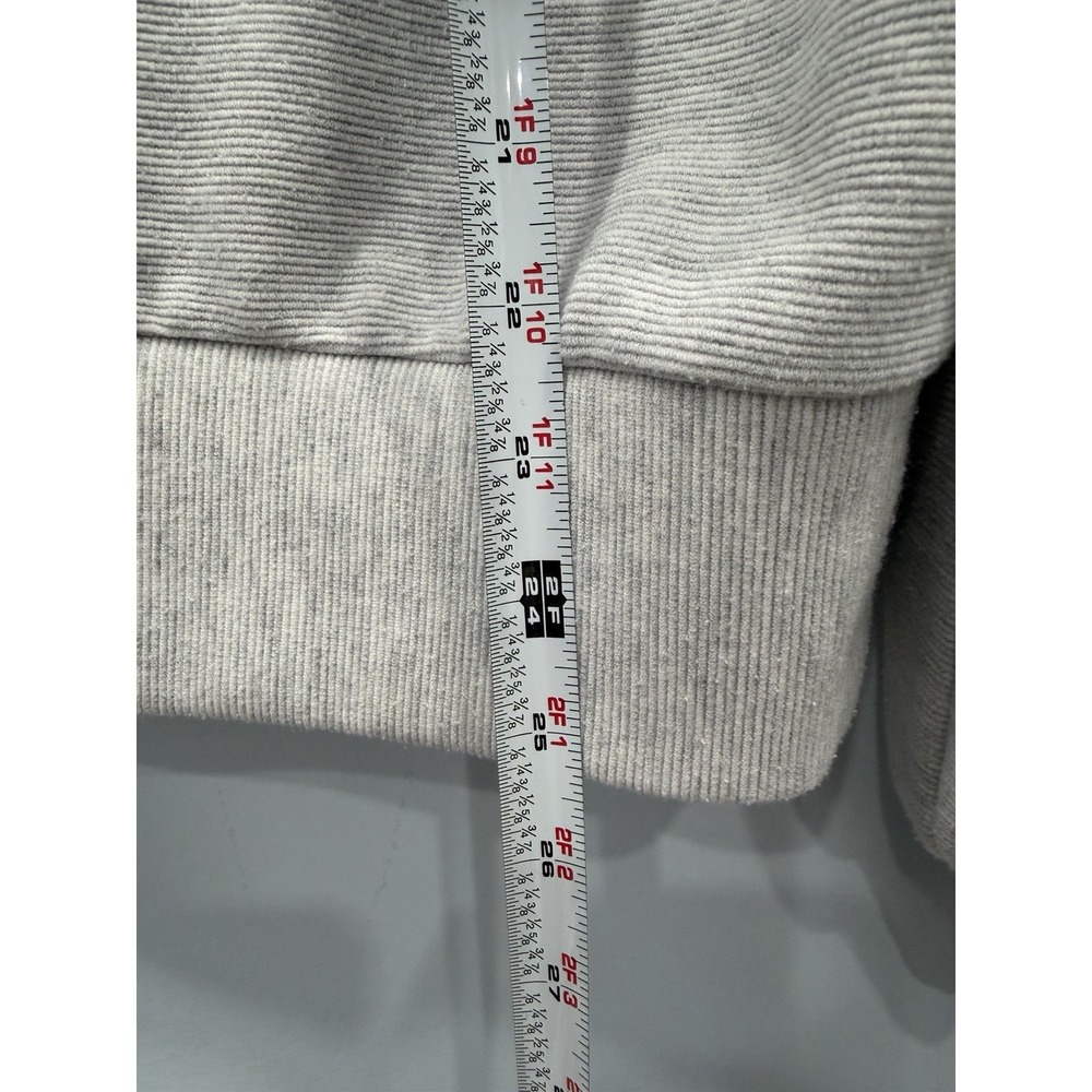 CALIA Ottoman 1/4 Zip Pullover Gray Fold Over Collar Sweatshirt Top S Oversized - Picture 10 of 10